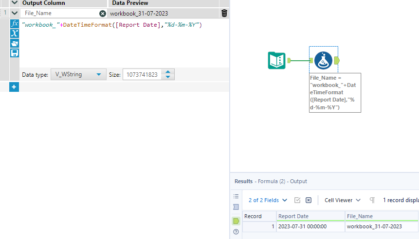 Wanted to rename a file based on a date column - Alteryx