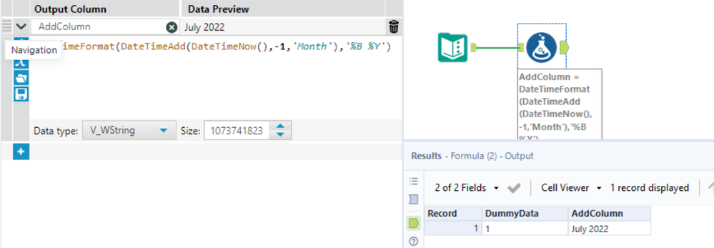 Add new field with Date - Alteryx