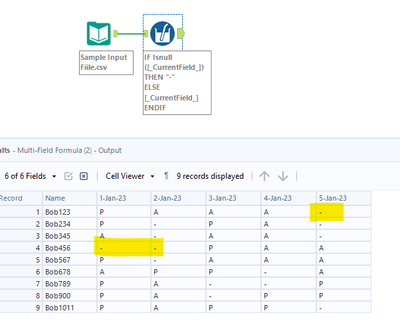 Replace Null Value Dynamically - Alteryx