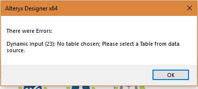 Problem With Dynamic Input For SQL Server - Alteryx