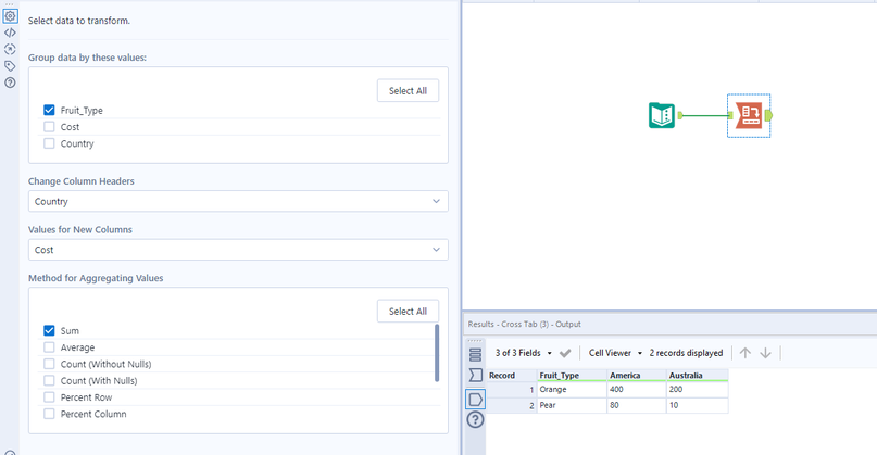 Column stacking - Alteryx