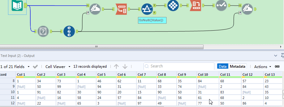 Removing Null or Blank values from each column. - Alteryx