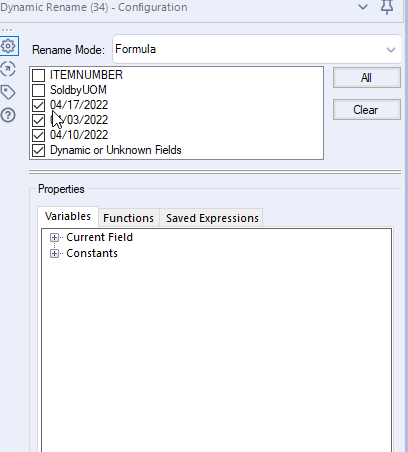 Dynamic Rename Tool Renaming Columns in Numerical Order - Alteryx