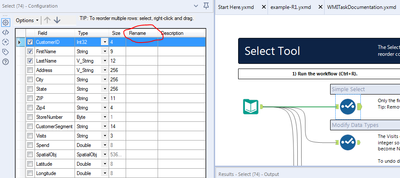 Renaming Columns within designer - Alteryx