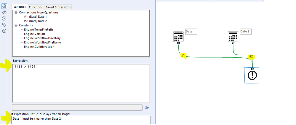 Error Message comparing Date Interface Tool - Alteryx