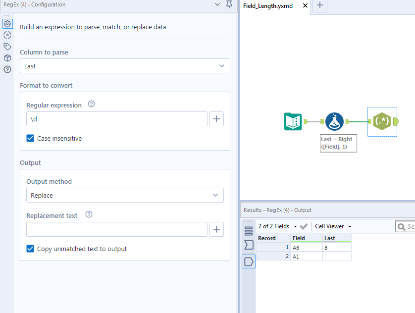 Extract Last Character in a String - Alteryx