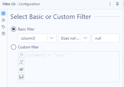 Removing rows with Null values from a specific column - Alteryx