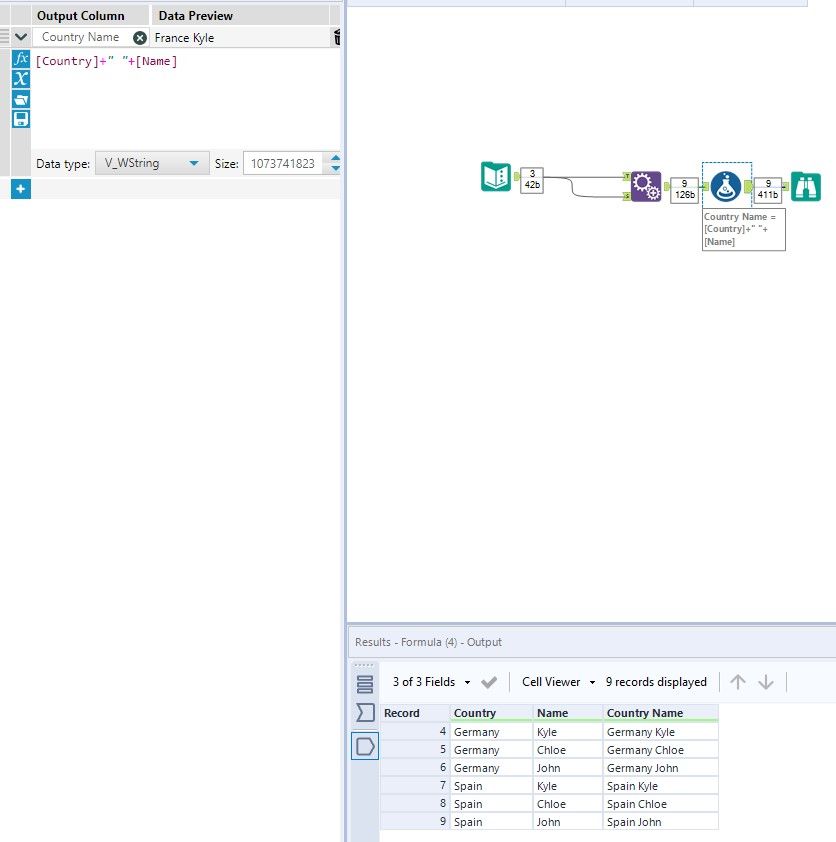 Concatenate all of all values in field 1 to each value in field 2 - Alteryx