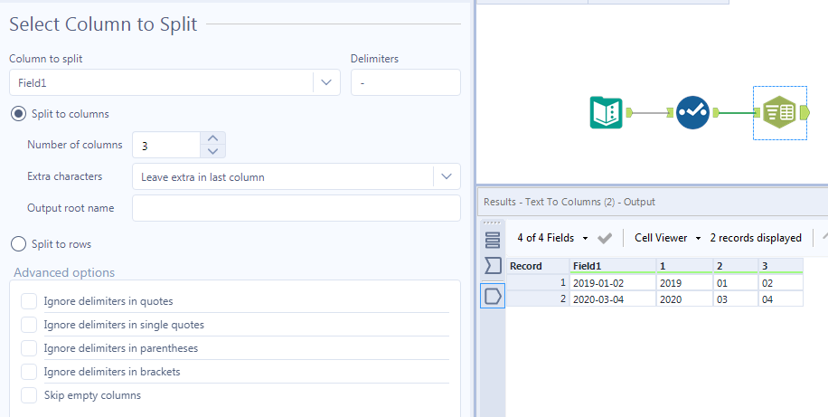 Text to columns and Delimiters - Alteryx