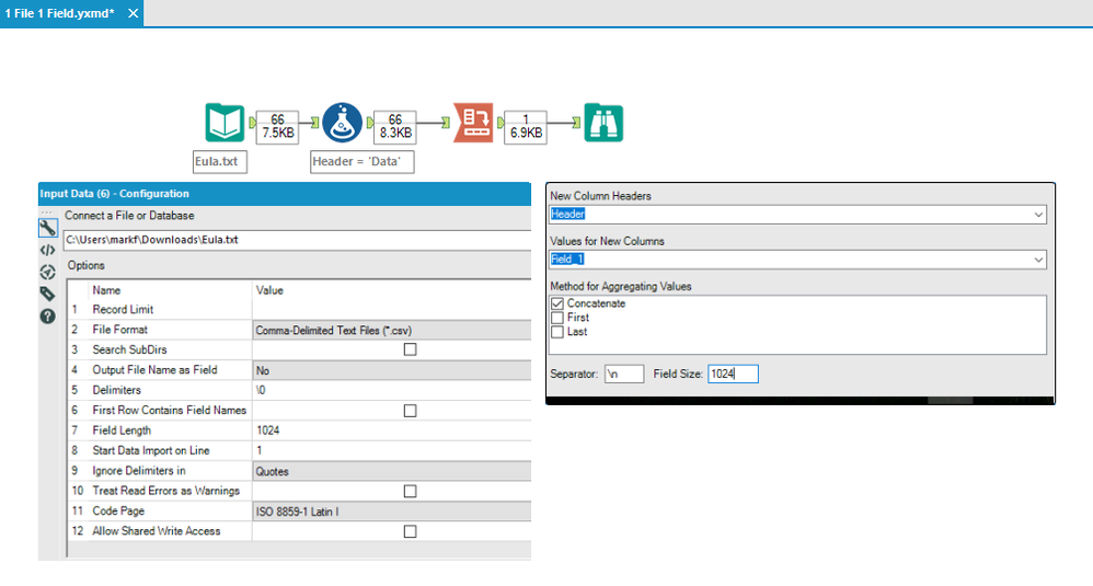 Is it possible to read in an entire file into 1 field? - Alteryx