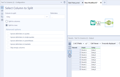 How to split cell and keep relationship with other column - Alteryx