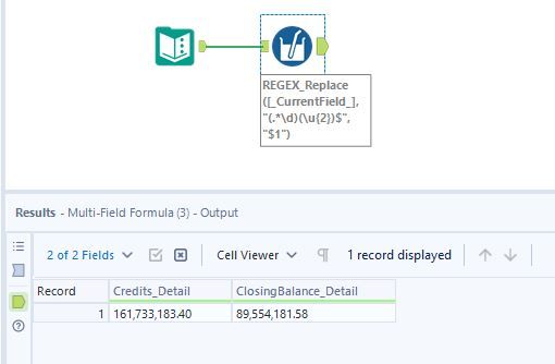 How to remove text characters at end of string to create number - Alteryx