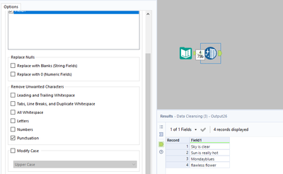 Remove special characters from a sentence - Alteryx