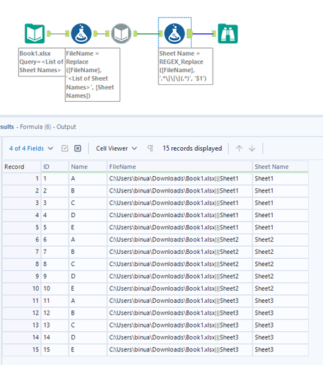 Dynamic Input Tool Adding Worksheet name as a new column - Alteryx