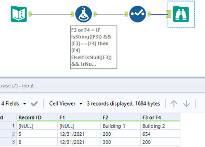 Removing columns if certain rows are null - Alteryx