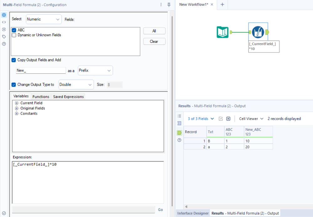 How to write formula with Field name has line breaks ? - Alteryx