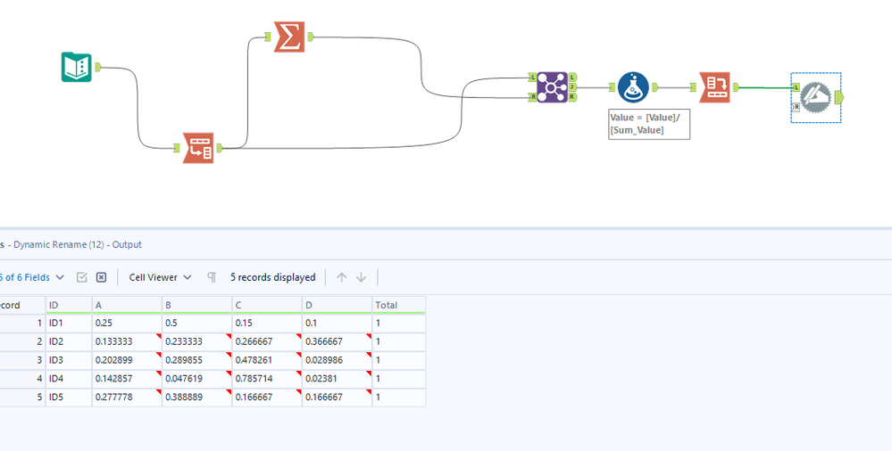 Performing calculations in multiple columns - Alteryx