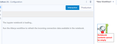 Python Tool notebook not loading - Alteryx