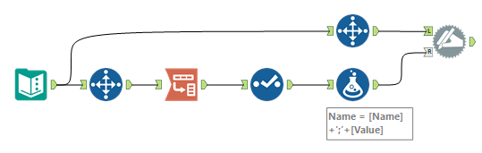 Combine column with first row of data to create new column - Alteryx