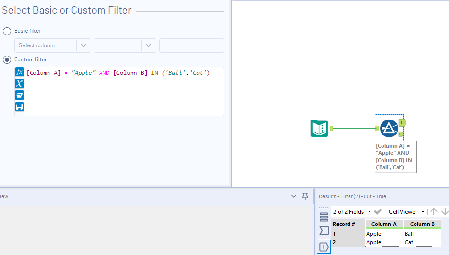 Using filter for: Condition X and (Condition Y or Condition Z) - Alteryx