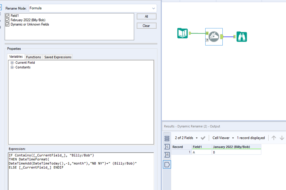 Dynamic Rename - Alteryx
