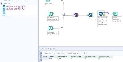 Not include in Output if $0 - Alteryx