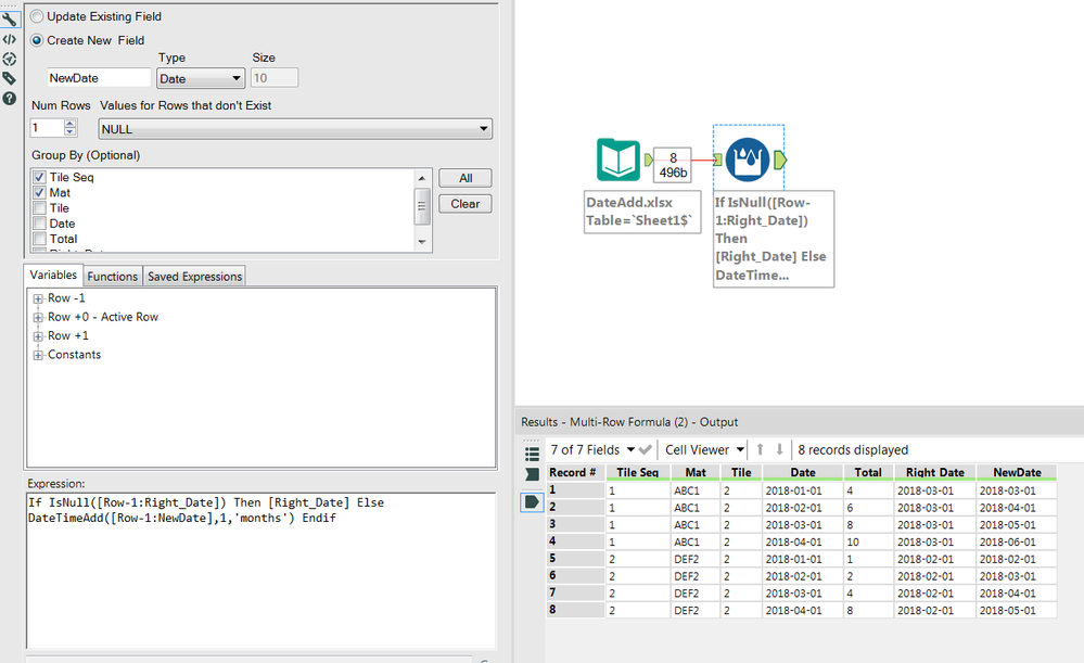 Date Time Add using the row above - Alteryx