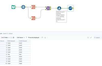 Concatenate every 2 rows into 1, based on account numbers - Alteryx