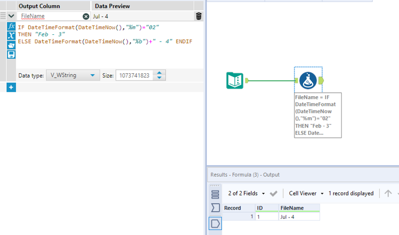 Dynamic Input based on Months - Alteryx