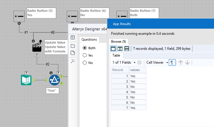Filter by Radio button - Alteryx