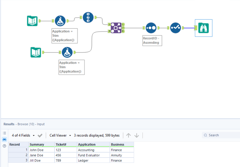 Formula or Tool to join two different workflows - Alteryx
