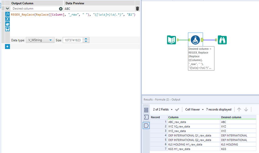 How to get rid of multiple and different characters in a column - Alteryx