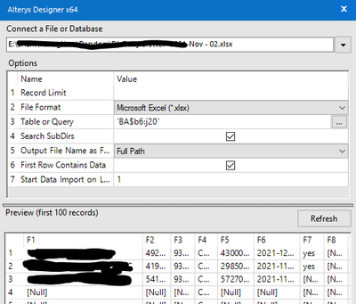 Dynamic Input Tool Error - Alteryx