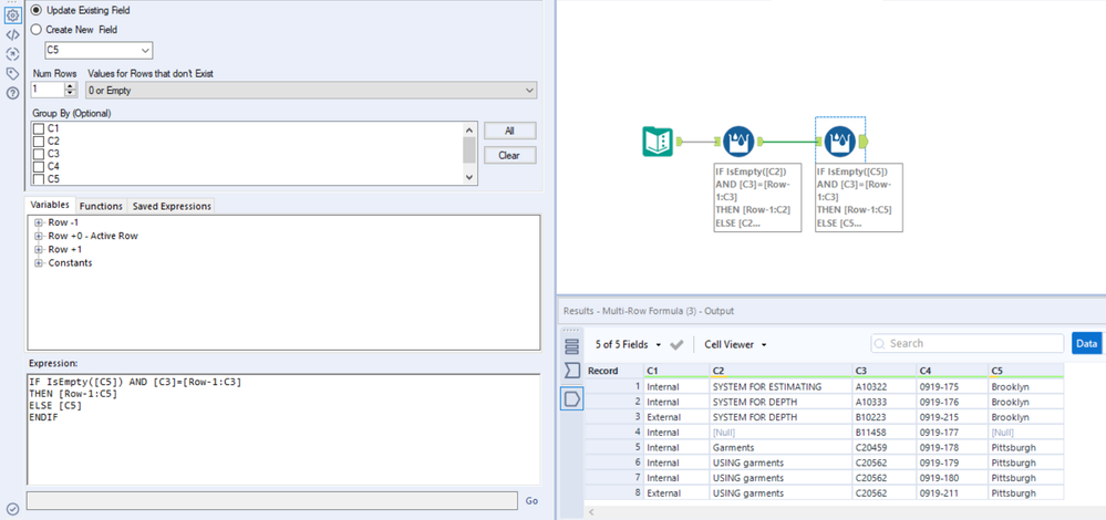 Multi Row Formula Multi-Conditional Statement - Alteryx