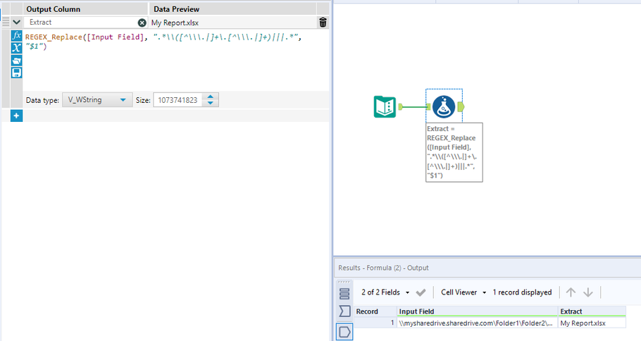 Regex Replace - Extract Sub-string from string - Alteryx