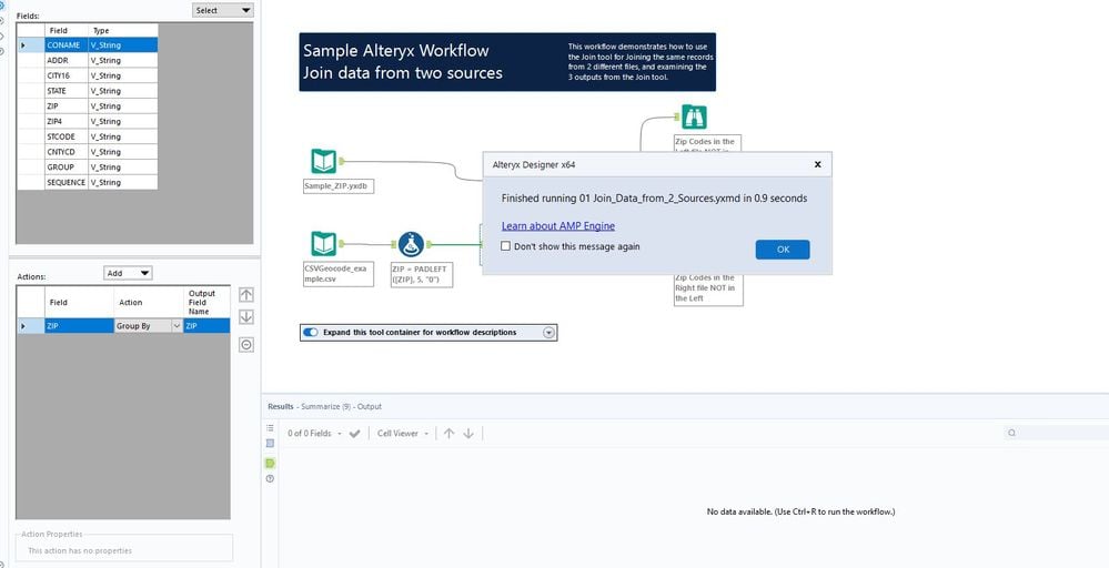 Data Preview is not appearing after I run my workflow - Alteryx