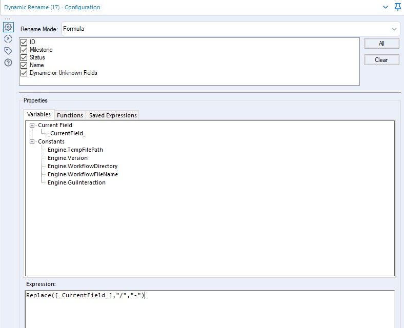 Removing Characters from header fields - Alteryx