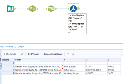 How split string with numbers and text into 3 columns - Alteryx