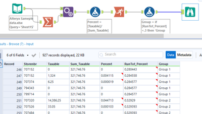 Need to split data based on 30% of total then 70% of total. - Alteryx