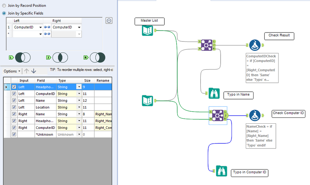 How to create a comparison between multiple excel files - Alteryx