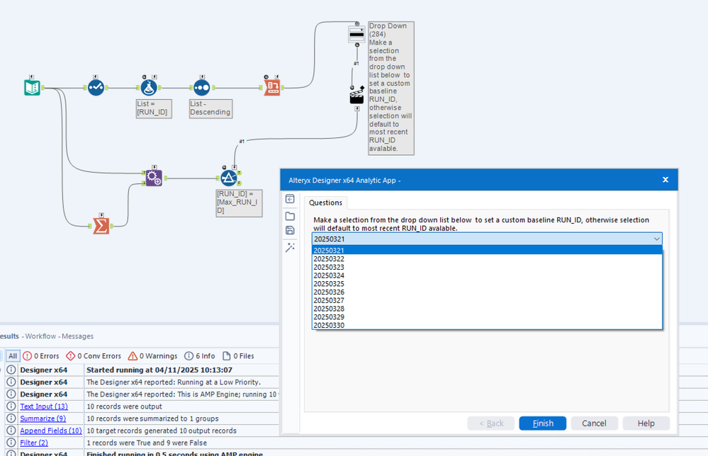 Drop Down Box - forcing sort order to be descending - Alteryx