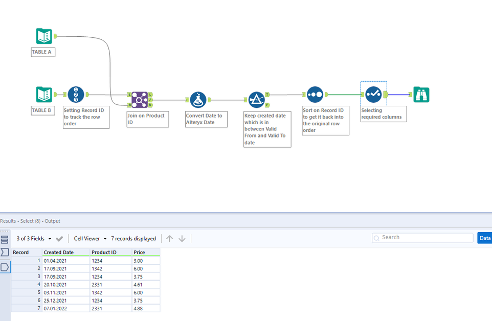 Look up value in range - Alteryx