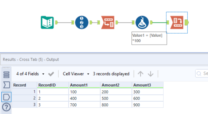 Multiplying multiple columns by fixed number - Alteryx