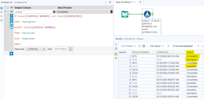 How to make a conditional formula ? - Alteryx