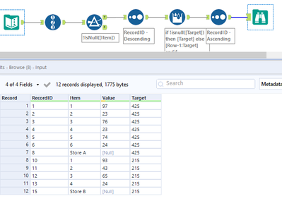 Multi Row Formula - Pasting Values up - Alteryx