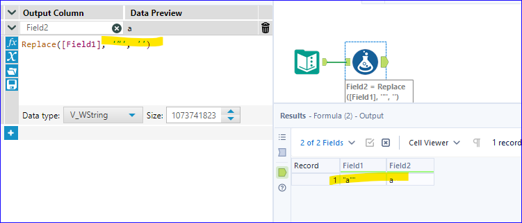 How to replace "" in a field - Alteryx