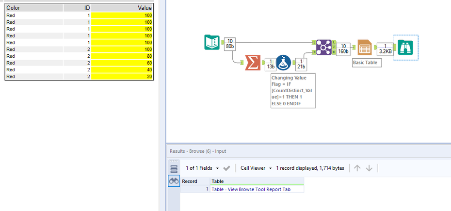 Multi-row formula to identify changing values - Alteryx