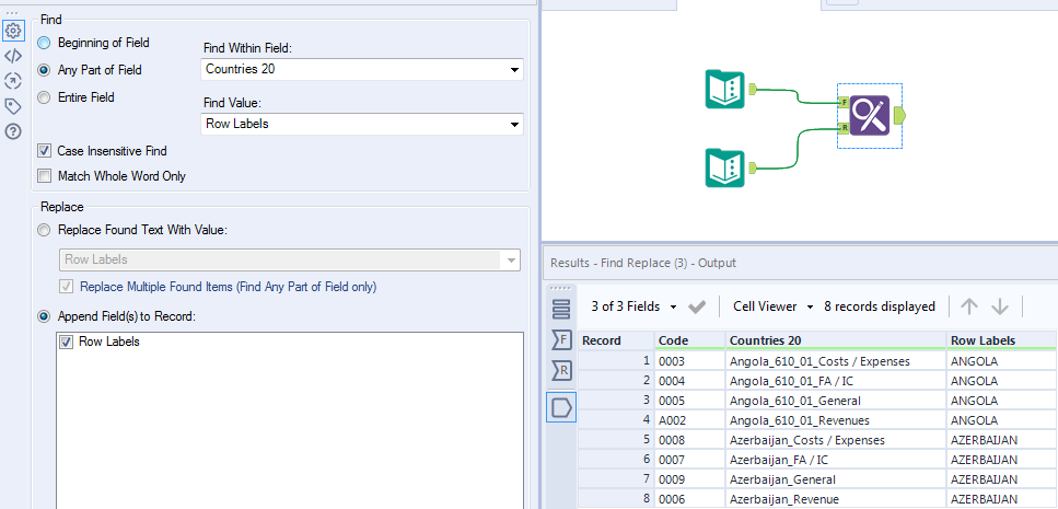 Matching based on one word - Alteryx