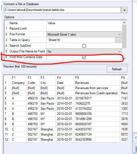 Fill in blanks and concatenate multiple headers - Alteryx