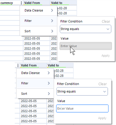 Why is filter condition value sometimes greyed out? - Alteryx